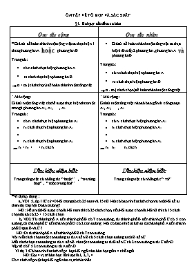 Toán - Ôn tập về tổ hợp và xác suất